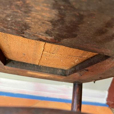 Oak Chair With Upholstered/Brass Tack Seat (B3-RG)