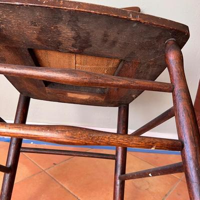 Oak Chair With Upholstered/Brass Tack Seat (B3-RG)