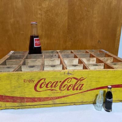 Yellow & Red Coke box with mini bottles