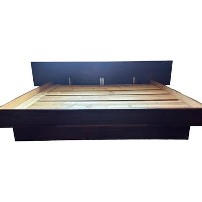 Mid Century Solid Platform King Bed Frame