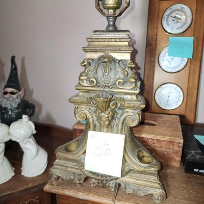 Heavy brass table lamp.