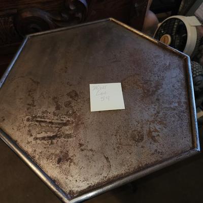 Metal side table.