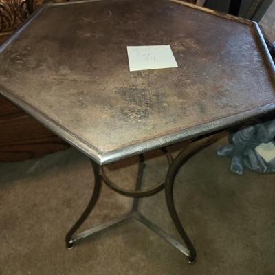 Metal side table.