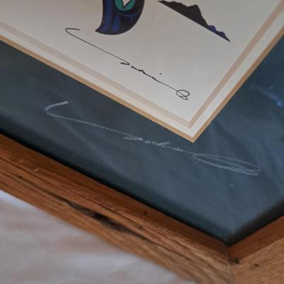 Handmade N.W. Tlingit Bear Drum & Signed Serigraph Print (LR-SD)