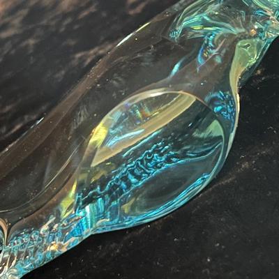 Blue Glass Murano Style Glass Fish Figurine Plus a Vase (D-RG)