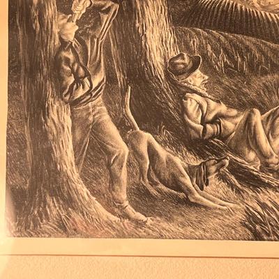 John S. DeMartelly ‘Blue Valley Fox Hunt’ Signed Original Lithograph (D-RG)