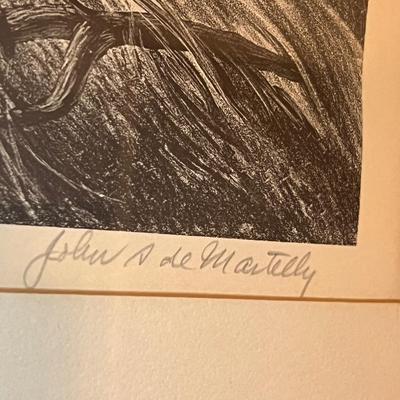 John S. DeMartelly ‘Blue Valley Fox Hunt’ Signed Original Lithograph (D-RG)