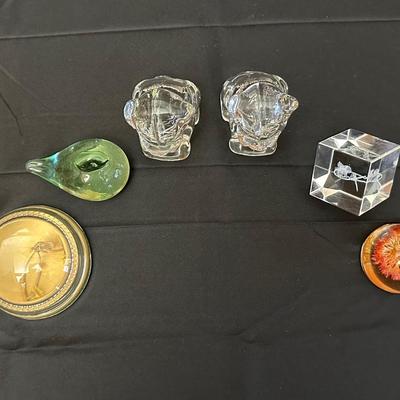 Collection of Glass Paper Weights and Figurines