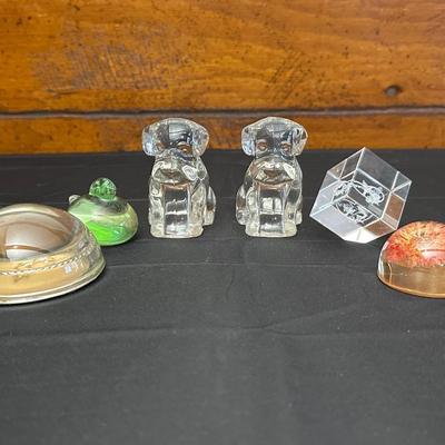 Collection of Glass Paper Weights and Figurines