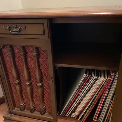 Vintage cabinet with albums