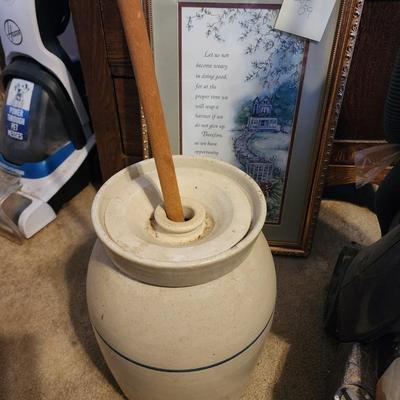 Antique butter churn crock