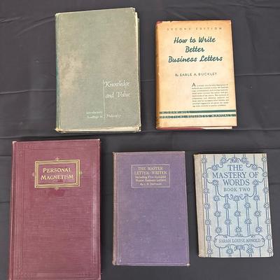 Collection of Vintage Books on Letter Writing, Philosophy and Self Development