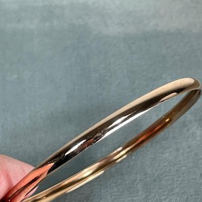 Gold over Sterling Silver bangle Bracelet