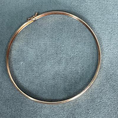 Gold over Sterling Silver bangle Bracelet