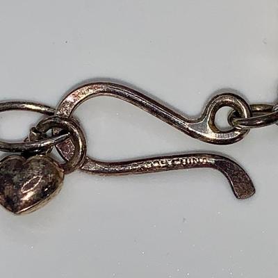 Genuine Stone Costume Jewelry Necklace W/Sterling Chain