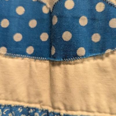 Contemporary Blue & White Quilt With Swans 92 x 90 Inches #2