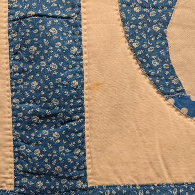 Contemporary Blue & White Quilt With Swans 92 x 90 Inches #2