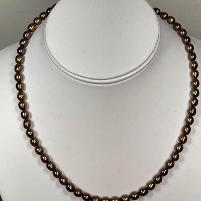 Bronze Pearl Necklace