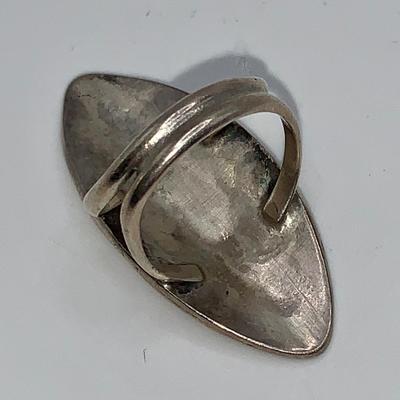 Vintage Native American Pawn Silver Ring W/Inlaid Turquoise