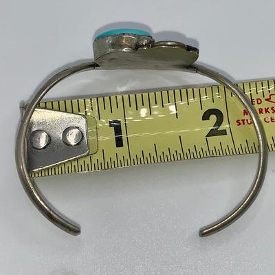 Vintage Native American Pawn Silver and Turquoise Bracelet