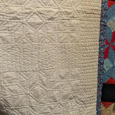 Contemporary Amish Quilt In Carpenter's Wheel Design 96 x 72 Inches #7