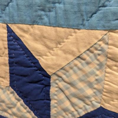 Made In 1972 Contemporary Patchwork Quilt Eight-Point Stars In Each Of 20 Blocks 98 x 78 Inches #11