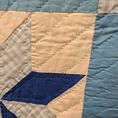 Made In 1972 Contemporary Patchwork Quilt Eight-Point Stars In Each Of 20 Blocks 98 x 78 Inches #11