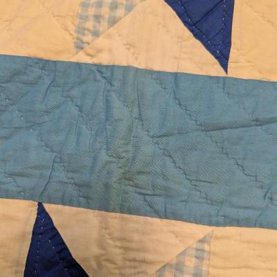 Made In 1972 Contemporary Patchwork Quilt Eight-Point Stars In Each Of 20 Blocks 98 x 78 Inches #11