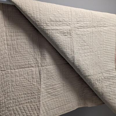 Ca. 1932 Tumbling Block Design Quilt In Two Shades Of Red Calico 78 x 60 #21