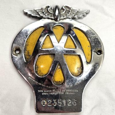 British AA Vintage Car Badge
