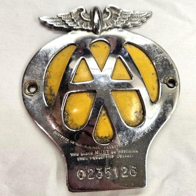 British AA Vintage Car Badge