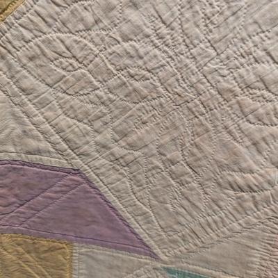Ca. 1927 Waterwheel Design Patchwork Quilt 75 x 72 Inches #26