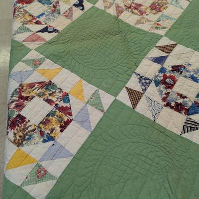 Ca. 1908-12 Crown & Thorn Patchwork Quilt 78 x 76 Inches #35