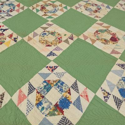Ca. 1908-12 Crown & Thorn Patchwork Quilt 78 x 76 Inches #35