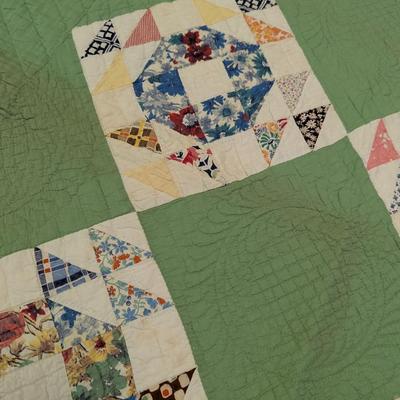 Ca. 1908-12 Crown & Thorn Patchwork Quilt 78 x 76 Inches #35