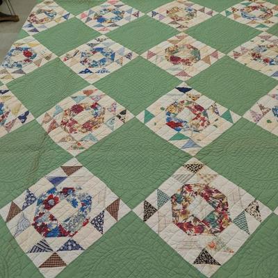 Ca. 1908-12 Crown & Thorn Patchwork Quilt 78 x 76 Inches #35