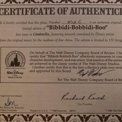 Disney Knowles "Cinderella" with Certificate of Authenticity & Original Boxes
