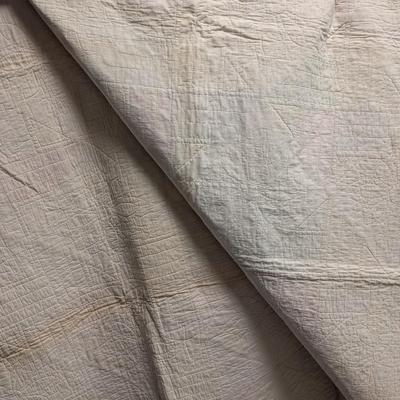 Ca. 1928 Multi-Color Patchwork Quilt With 3 Inch Lavender Border Reverse White 78 x 64 Inches #40