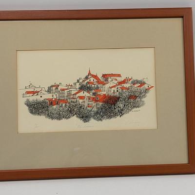 Framed Signed & Numbered Art By C. Lindsey 1972 Approx 17" x 13"