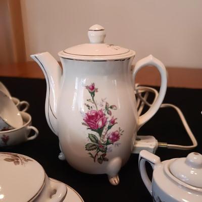 CHILD'S BONE CHINA TEA SET WITH ELECTRIC TEAPOT