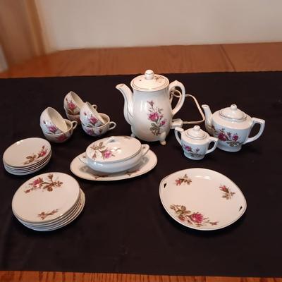 CHILD'S BONE CHINA TEA SET WITH ELECTRIC TEAPOT
