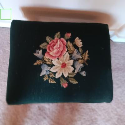 HAND STITCHED NEEDLEPOINT STOOL / OTTOMAN