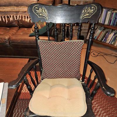 Vtg Rocking Chair Engraved