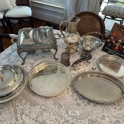 MISC SILVERPLATE SERVING LOT