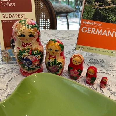 Sale Photo Thumbnail #592: GERMAN NESTING DOLL, TRAVEL BOOKS, MISC HOME DECRO AS PICTURED