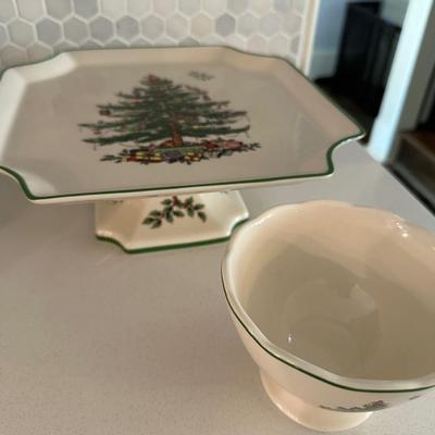 SPODE CHRISTMAS TREE SERVING LOT