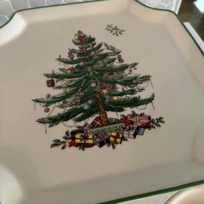 SPODE CHRISTMAS TREE SERVING LOT