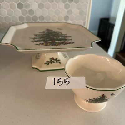 SPODE CHRISTMAS TREE SERVING LOT