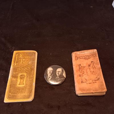 1908 PRESIDENT WILLIAM TAFT & VP JOHN SHERMAN JUGATE CAMPAIGN MIRROR PLUS MORE