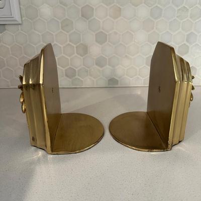 HEAVY BRASS PALM TREE BOOKENDS